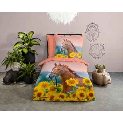 Abbildung von good morning Kinderbettwäsche &quot;Beauty Horse Sunflower&quot;, (2 tlg.), 100% Baumwolle