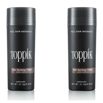 Abbildung von 2 x TOPPIK 27,5 g. Haarverdichter Streuhaar Schütthaar Hair Fibers Microhairs Sparangebot!, Farbton:Grau (Gray)
