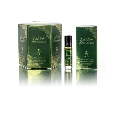Abbildung von AYAT PERFUMES 6 x ml Duftöl für Männer &amp; Frauen langlebig und komfortabel (Oud Emerald)