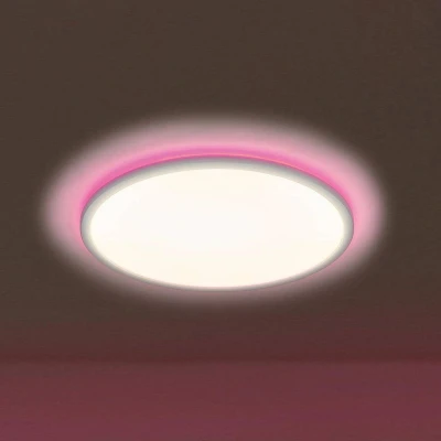 Abbildung von LEDVANCE SMART+ ORBIS WiFi Panelleuchte, weiß, 19W, 1790lm, 235mm, regulierbares Weißlicht (2700K 6500K), Rahmen mit RGB Farblicht, dimmbar, steuerbar per App, kompatibel Amazon, Google und Co.