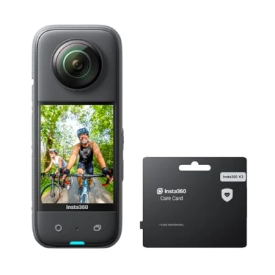 Abbildung von Insta360 X3 mit Care Garantiekarte wasserdichte 360 Action Kamera 48MP 1/2&quot; Sensoren, 5,7K Active HDR Videos, 72MP Fotos, 4K Einzelobjektiv, 60fps Ich Modus, 2,29&quot; Touchscreen