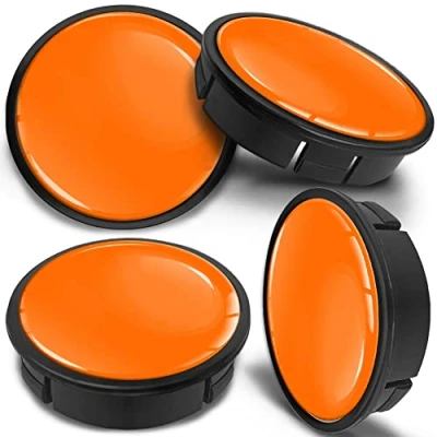 Abbildung von SkinoEu 4 x 60mm Universal Alufelgen Nabenkappen Felgen Kappen Felgendeckel Radkappen Radnabendeckel Nabendeckel Felgenkappen Orange CX 67