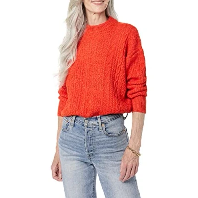 Abbildung von Amazon Essentials Damen Moderner Soft Touch Pullover Mit Rundhalsausschnitt (Erhältlich In Übergröße), Mohnrot, S