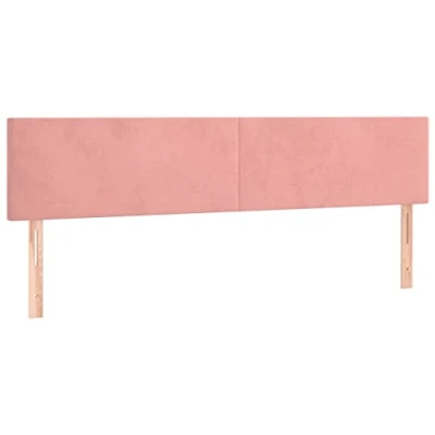Abbildung von vidaXL 2X Kopfteil Betthaupt Polsterkopfteil Bettkopfteil für Bett Bettgestell Bettrahmen Schlafzimmer Bettzubehör Rosa 80x5x78/88cm Samt