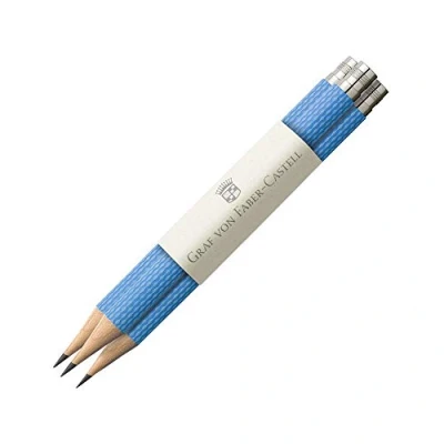 Abbildung von Faber Castell Ersatzbleistifte von Graf Castell, Modell Perfekter Bleistift in Gulf Blue, 118668, 3 Stück (1er Pack)
