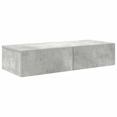 Abbildung von vidaXL Wandregal mit Schubladen Betongrau 80x33x17 cm Holzwerkstoff