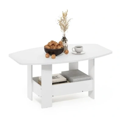 Abbildung von Furinno Schlichtes Design Couchtische, Weiss/opulenter Garten