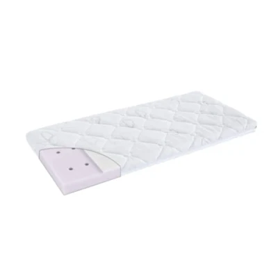 Abbildung von Kindermatratze Träumeland TOP Babymatratze Beistellbett roba Brise Light, Kinderhaus Blaubaer, Beistellbettmatratze für Wiege, allergikergeeignet, atmungsaktiv, inkl. Baumwoll Windel, Größe 43 x 80 6 cm