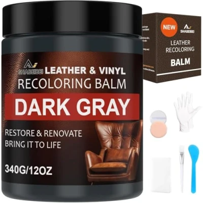 Abbildung von SHABEIBEI 340g Lederpflege Auto,Leder Reparatur Set,Dunkelgrau Flüssigleder,Lederfarbe,Kunstleder Reparaturset Für Vinyl Möbel, Sofa, Autositze, Schuhe