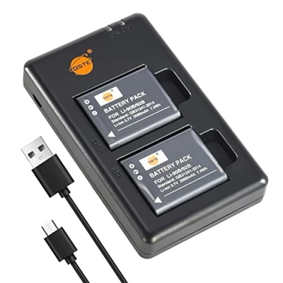 Abbildung von DSTE 2PCS LI 90B 92B(2000mAh/3.7V) Batterie Ladegerät Compatible für Olympus SH 1,SH 50,iHS 60,SP 100,SP 100EE,Tough TG 6,TG 1,iHS Tough 2,iHS 3,XZ 2 iHS Kamera