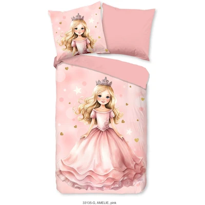 Abbildung von good morning Kinderbettwäsche &quot;Amelie&quot;, Baumwolle, 135x200, Reißverschluss, Wendeoptik, Mädchen, Prinzessin