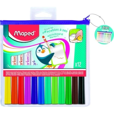 Abbildung von Maped 741817 Whiteboard Marker Marker&#039;Peps,12er Reiáverschluátasche