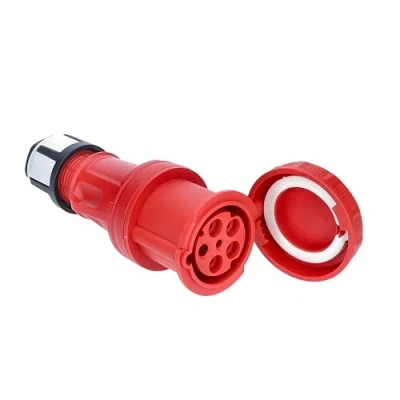 Abbildung von as Schwabe CEE Kupplung 400V/63A/5 polig Starkstrom mit Schraubanschlüssen Stromkupplung Schlagfest Zugentlastung Spritzwassergeschützt IP44 Made in Germany Rot, 61428