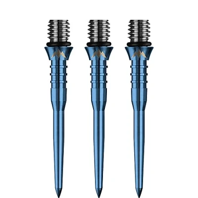 Abbildung von Mission Darts X2621 Titan Pro 30 mm gerillte Dartspitze, Umwandlungspunkt, massives Blau