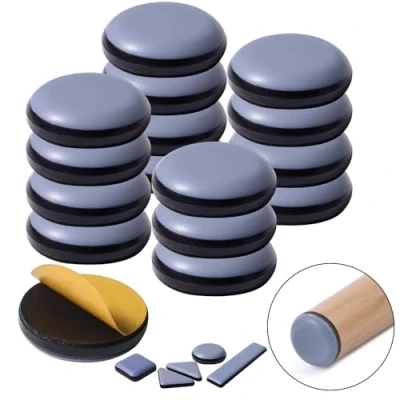 Abbildung von Teflongleiter Selbstklebend Profi Möbelgleiter/Teppichgleiter PTFE Rund&amp;Quadratisch (16, kreisförmig,25mm)