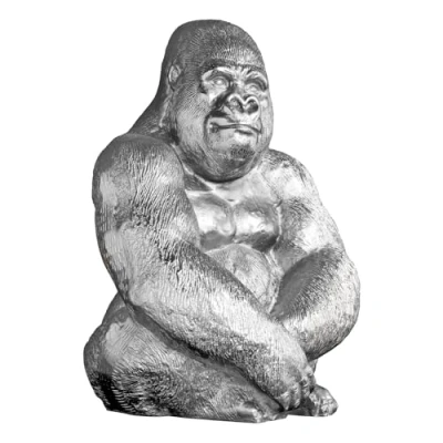 Abbildung von riess ambiente Dekofigur KONG 40cm silber (Einzelartikel, 1 St), Wohnzimmer · Metall handmade Accessoire Gorilla Figur Design