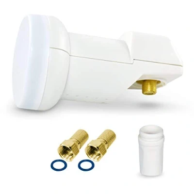 Abbildung von LogiSat Single LNB 0,1 dB digital ► 1 Teilnehmer/TV/Receiver Direkt Anschluss Universal Full HD HDTV TV 3D 4K Sat UHD PRO LINE + Kontakte Vergoldet Wetterschutz