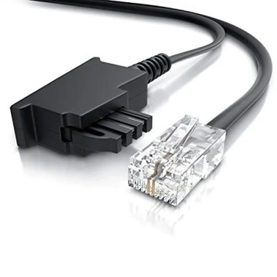 Abbildung von CSL Internet Kabel Routerkabel TAE F Stecker auf RJ45 0,5m Internetkabel Router an die Telefondose Kompatibel mit DSL VDSL Fritzbox schwarz
