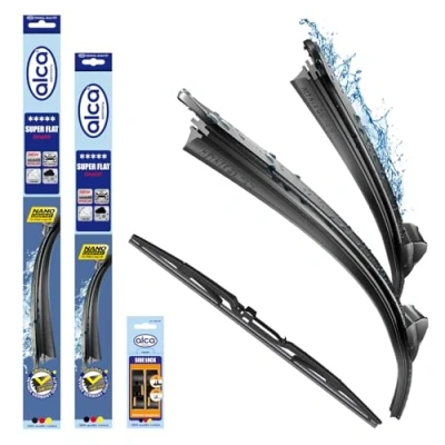 Abbildung von alca® Scheibenwischer Set mit Heckscheibenwischer passend für VW SHARAN (06.2001 03.2010) SUPER FLAT Flachbalkenwischer Front und Heckwischer