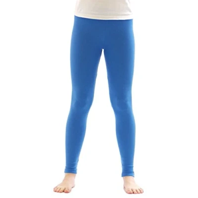 Abbildung von YESET Leggings Hose Kinder Thermo Fleece lang Gamaschen blau 110 mit elastischem eingenähten Bund