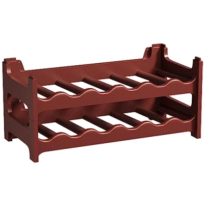 Abbildung von ARTECSIS Weinregal stapelbar Kunststoff für 12 Flaschen, stabiles Flaschenregal in Gastronomie Qualität, modular erweiterbar, Braun