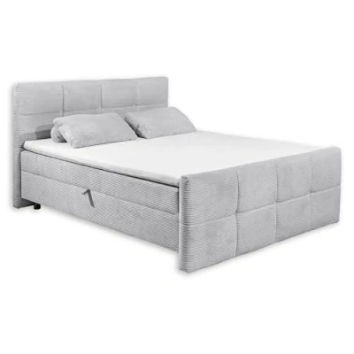 Abbildung von TIJUANA 6 Boxbett 160x200 in Cord Optik, Dove Bequemes Doppelbett mit Bettkasten &amp; Kaltschaum Topper 162 x 112 225 cm (B/H/T)