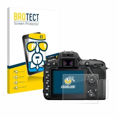 Abbildung von BROTECT Schutzglas für Nikon D7500 Schutzfolie Panzer Folie Glas [Extrem Kratzfest 9H, Anti Fingerprint, Ultra Transparent]