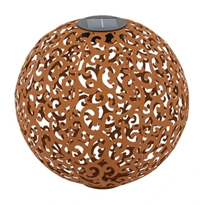 Abbildung von Dehner LED Solarleuchte Solarkugel Lagos, Ø 30/40 cm, Metall, Weiß, Kugel mit Licht, Solar betrieben, 8 Stunden Leuchtdauer