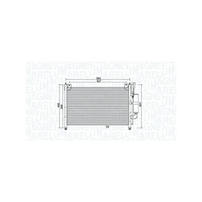 Abbildung von MAGNETI MARELLI 350203989000 Klimakondensator mit Trockner 593x402x16 402 593 16 MAZDA: 2 Schrägheck