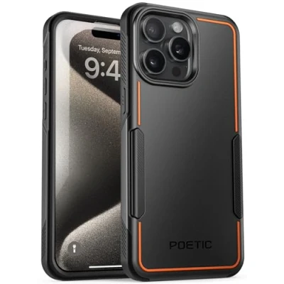 Abbildung von POETIC Neon Series Hülle Kompatibel mit iPhone 15 Pro Max 6,7 Zoll (2023), Robust Heavy Duty Handyhülle, leicht, dünn, stoßfest Outdoor Schutzhülle, Schwarz