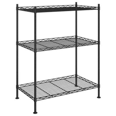 Abbildung von vidaXL Ablageregal Lagerregal mit 3 Böden 60x35x76 cm Schwarz 150 kg, 1 tlg.