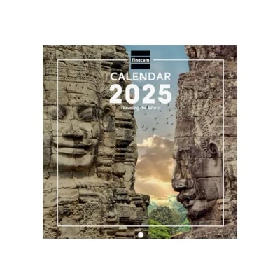 Abbildung von Finocam Bebilderter Wandkalender International 2025 Januar Monatsansicht bis Dezember (12 Monate) Traveling