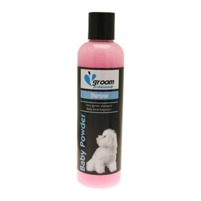 Abbildung von GROOM PROFESSIONAL Baby Powder Hundeshampoo Tiefenreinigendes und desodorierendes sanfte beruhigende Formel perfekt für Junge oder empfindliche Haut Babypuderduft, 250 ml