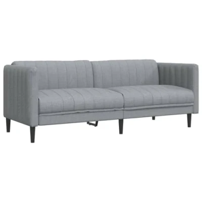 Abbildung von vidaXL Sofa, Polstersofa 3 Sitzer mit Stützbeinen, Dreisitzer Loungesofa Designsofa für Wohnzimmer, Couch Wohnzimmersofa, Hellgrau Stoff
