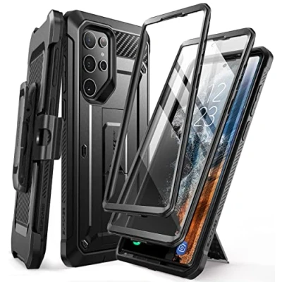 Abbildung von SupCase Outdoor Hülle für Samsung Galaxy S22 Ultra (6.8&quot;) 5G [Unicorn Beetle Pro] mit 2 Vorderseite (ohne Displayschutz + Displayschutz) 2022 Ausgabe (Schwarz)