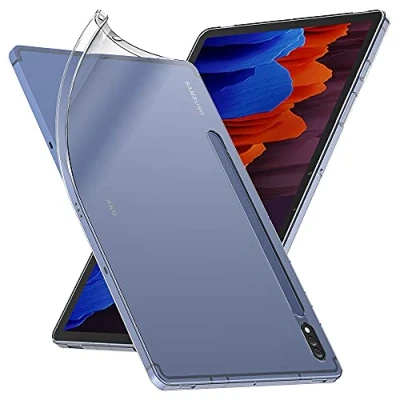 Abbildung von ebestStar Hülle für Samsung Galaxy Tab S7+ SM T970, Silikon Handyhülle Cover, Klar TPU Schutzhülle, Slim Handy Case, Transparent