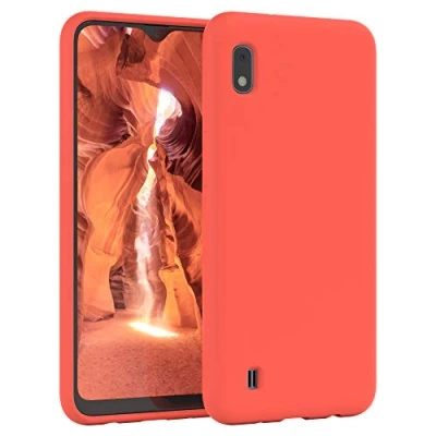 Abbildung von EAZY CASE Premium Silikon Handyhülle kompatibel mit Samsung Galaxy A10, Slimcover Kameraschutz und Innenfutter, Silikonhülle, Schutzhülle, Bumper, Handy Case, Hülle, Softcase, Korall