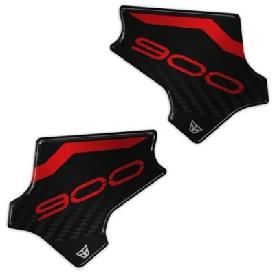 Abbildung von Resin Bike Aufkleber Motorrad Kompatibel Mit Kawasaki Z900 2023 2024 Rot. Fersenschützer vor Stößen und Kratzern. Klebstoff Harz Set Stickers Made in Italy