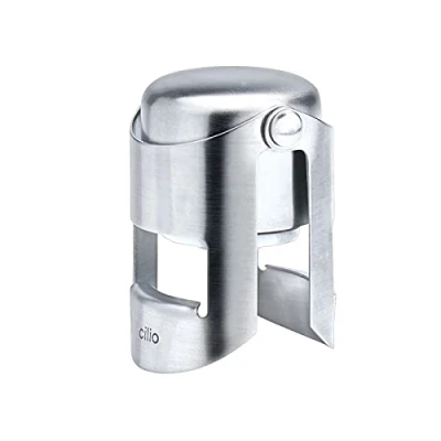 Abbildung von Cilio 201819 Champagnerverschluss aus mattem Edelstahl, Silber, 6 x 5 cm