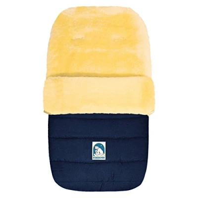 Abbildung von Heitmann Felle Fußsack &quot;Eisbärchen Winterfußsack Premium Qualität&quot;, mit echtem Lammfell, für Kinderwagen, Buggy, 5 Gurtschlitze, waschbar