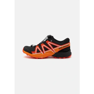 Abbildung von Salomon Speedcross Unisex Hikingschuh für Kinder, Größe: 31, Black/cherry tomato/turmeric Lederimitat/textil