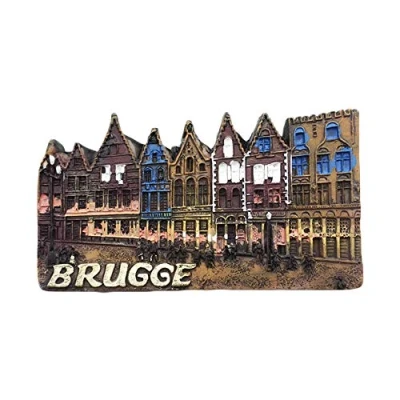 Abbildung von Belgien Brugge Bruges 3D Kühlschrankmagnet Touristische Souvenirs Harz Magnetische Aufkleber Home &amp; Kitchen Dekoration aus China