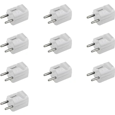 Abbildung von Meister Schutzkontakt Stecker 10 Stück Kunststoff weiß 250 V 16 A Maximaler Kabelquerschnitt 2,5 mm² IP20 Innenbereich Gerade Einführung / Schuko mit Zugentlastung 7421660