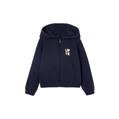 Abbildung von Mädchen Kapuzensweatjacke für Sport und Freizeit mit Recycling Polyester