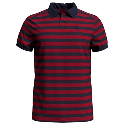 Abbildung von Odlo Herren Concord Poloshirt, Chinese red Diving Navy Stripes, S