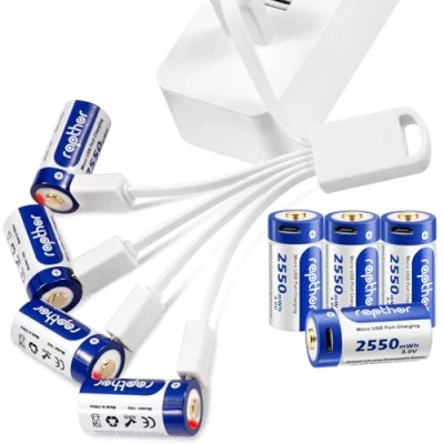 Abbildung von Rapthor Camera Wiederaufladbare Akkus 850mAh Kompatibel mit Arlo Wireless Security 3V Lithium Akku Ladegerät (4pcs) (4)