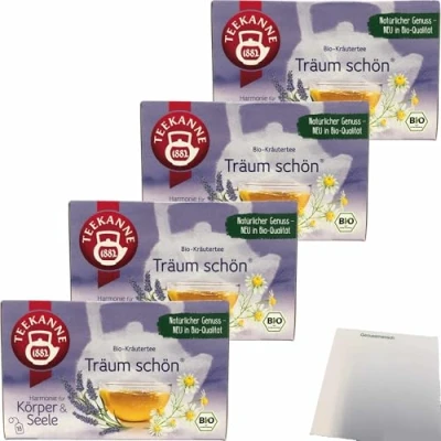 Abbildung von usy Bundle für Teekanne Träum schön Harmonie Körper und Seele 4er Pack (4x34g Packung) + Block
