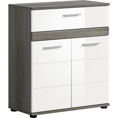 Abbildung von welltime Midischrank &quot;Lucca, Höhe 79 cm, 2 Türen, 1 Schubkasten, Einlegeboden&quot;, Badschrank, Bad Möbel, Badezimmer
