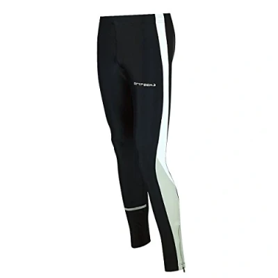 Abbildung von Airtracks Damen Thermo Laufhose Lang Winter Funktions Running Tight Warm Atmungsaktiv Reflektoren schwarz S