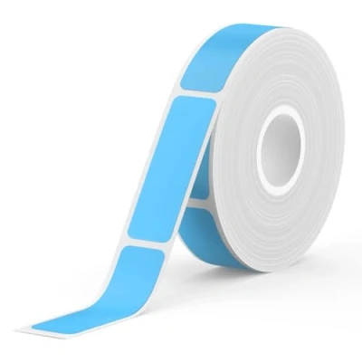 Abbildung von SUPVAN E10/16 Etikettenband Thermo Mehrzweck Etiketten für Heim, Schule, Büro, 12 mm x 40 mm, 170 Etiketten/Rolle(Blau)